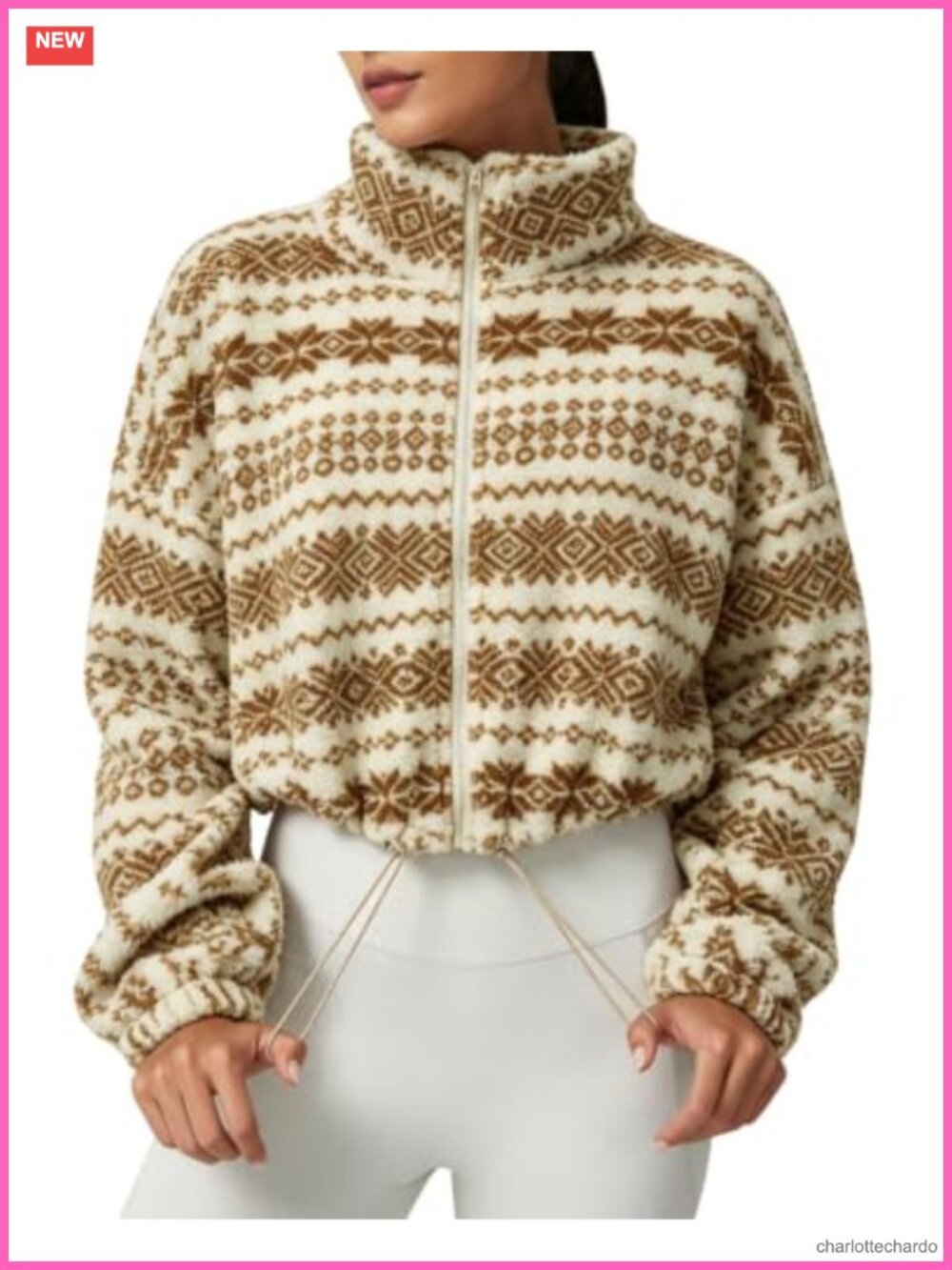 Full Zip Fleece Short Jacket Warm Crop Coat